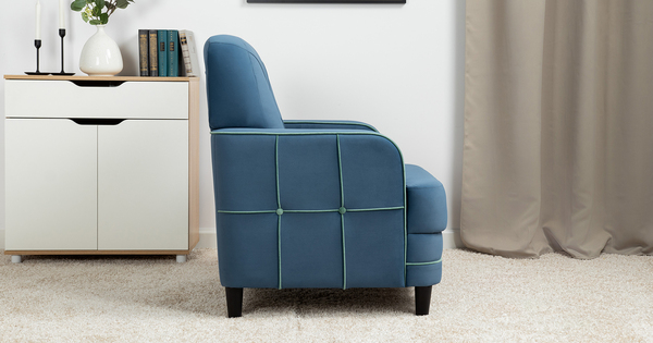 Диван-кровать прямой Черри ТД 285 велюр Irida 07 синий, Эвита пистачио ментоловый