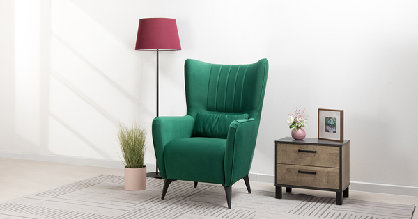 Кресло для отдыха Феличе ТК 529 велюр Велутто 33 темно-зеленый малахитовый