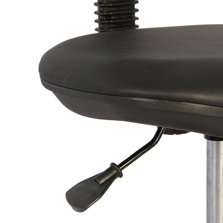 Кресло без подлокотников Логика обивка кожзам черный, крестовина пластик, без качания