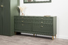 Комод Марион 16.256 дымчатый зеленый K521, олива шагрень AG 1050 ПВХ, белый PE шагрень