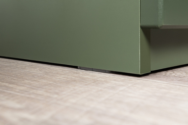 Шкаф угловой Марион 16.339 дымчатый зеленый K521, олива шагрень AG 1050 ПВХ (собирается на любую сторону)