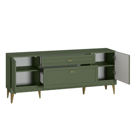 Тумба Марион 16.167 дымчатый зеленый K521, олива шагрень AG 1050 ПВХ, белый PE шагрень