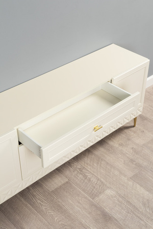 Гостиная Марион композиция 1 слоновая кость С341 PE, слоновая кость 6898 ПВХ, белый PE шагрень (собирается на любую сторону)