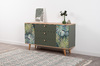 Комод Маттиас 16.245 дымчатый зеленый K521, гикори рокфорд натуральный KO86 PW, белый PE шагрень, фотопечать