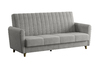Диван-кровать прямой Монако велюр Вивальди 7 светло-серый с пружинным блоком (высота опор - 120мм)