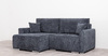 Диван-кровать угловой Оксфорд 713 композиция 5, MUZA 09 темно-синий, модульная система, сборка на любую сторону