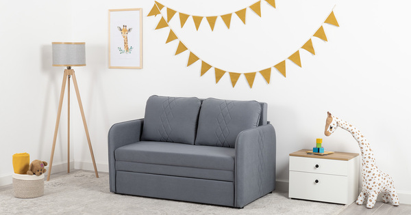 Диван-кровать прямой Юта (120) ТД 520 велюр Вивальди 12 сине-серый